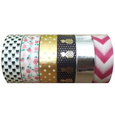 Wrapables Washi Tapes Decorative Masking Tapes, Set of 6, AD100 Image 1