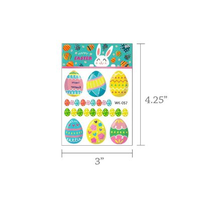 Wrapables Waterproof Temporary Tattoos for Children, 10 sheets, Easter Eggs Image 1