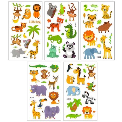 Wrapables Waterproof Temporary Tattoos for Children, 20 sheets, Dinosaurs & Animals Image 2