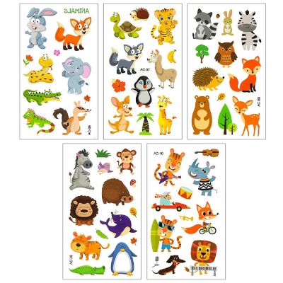 Wrapables Waterproof Temporary Tattoos for Children, 20 sheets, Dinosaurs & Animals Image 3