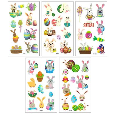Wrapables Waterproof Temporary Tattoos for Children, 20 sheets, Easter Image 2