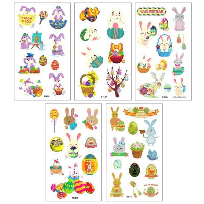 Wrapables Waterproof Temporary Tattoos for Children, 20 sheets, Easter Image 3