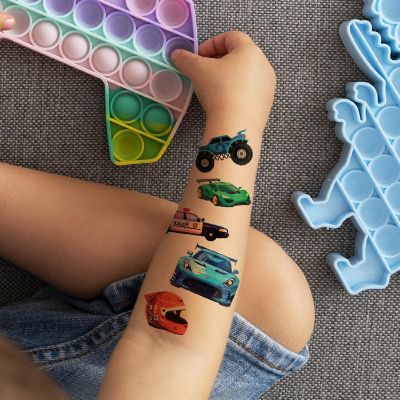 Wrapables Waterproof Temporary Tattoos for Children, 20 Sheets, Vehicles Image 2