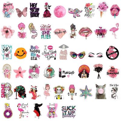 Wrapables Waterproof Vinyl Pink Party Stickers for Water Bottles, Laptop 100pcs Image 1