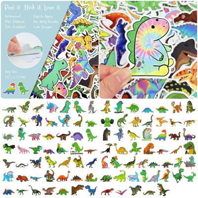 Wrapables Waterproof Vinyl Stickers, 100pcs, Dino Fun Image 1