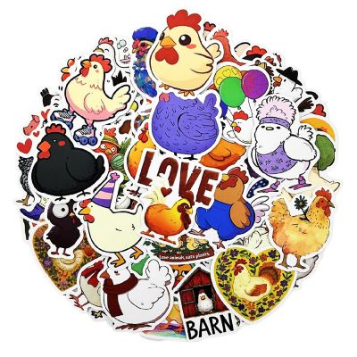 Wrapables Waterproof Vinyl Stickers, 106pcs, Chickens Image 1