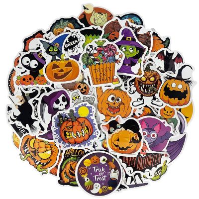 Wrapables Waterproof Vinyl Stickers for Water Bottles, Laptops, 100pcs, Halloween Trick or Treat Image 1
