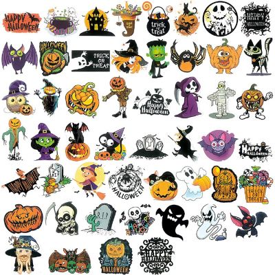 Wrapables Waterproof Vinyl Stickers for Water Bottles, Laptops, 100pcs, Halloween Trick or Treat Image 1