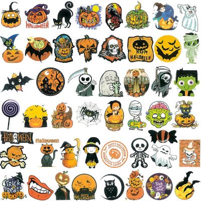 Wrapables Waterproof Vinyl Stickers for Water Bottles, Laptops, 100pcs, Halloween Trick or Treat Image 2
