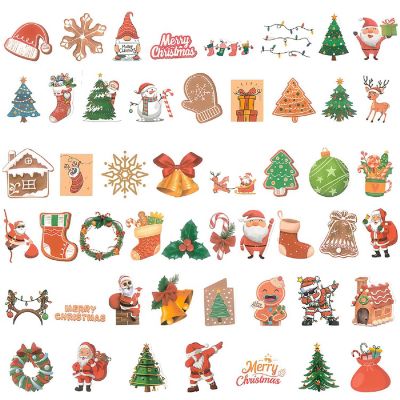Wrapables Waterproof Vinyl Stickers for Water Bottles, Laptops, 100pcs, Merry Christmas Image 1