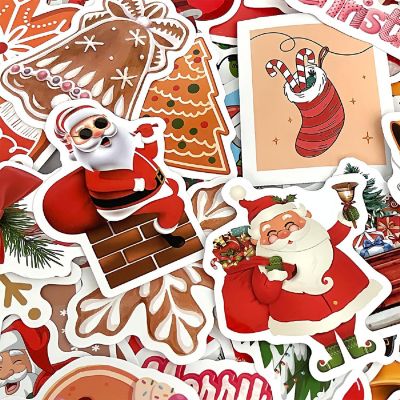 Wrapables Waterproof Vinyl Stickers for Water Bottles, Laptops, 100pcs, Merry Christmas Image 3