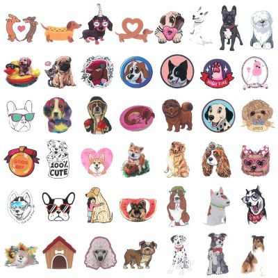 Wrapables Waterproof Vinyl Stickers for Water Bottles, Laptops, 80pcs, Adorable Doggies Image 1