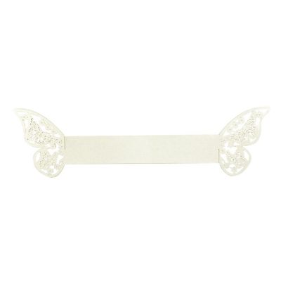 Wrapables White .Butterflies Wedding Decor Napkin Rings (Set of 50) Image 1