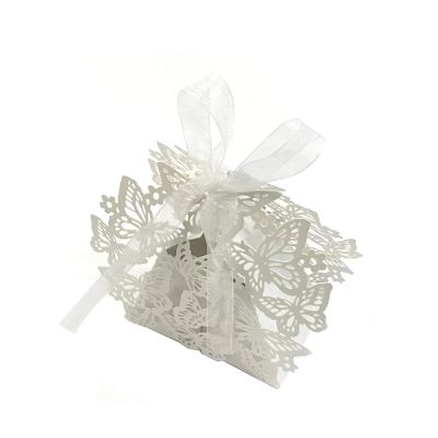Wrapables White Butterflies Wedding Party Favor Boxes Gift Boxes with Ribbon (Set of 50) Image 1