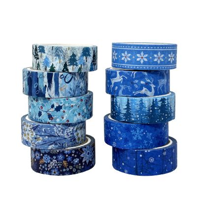 Wrapables Winter Season Washi Set, 10Pc Blue Winter Image 1