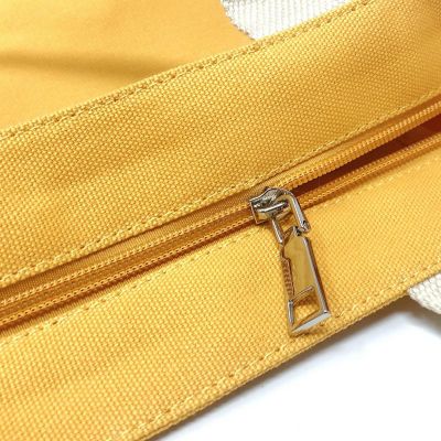 Wrapables Yellow Canvas Tote Bag for Women, Casual Cross Body Shoulder Handbag Image 2