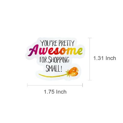 Wrapables You're Awesome Small Business Thank You Stickers Roll, Sealing Stickers and Labels for Boxes, Envelopes, Bags and Packages (500pcs) Image 1