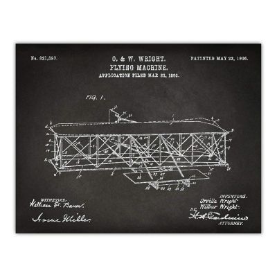 Wright Flying Machine Patent 8.5x11in Image 1