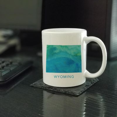 Wyoming Aqua Blue Water Ceramic Mug Image 1