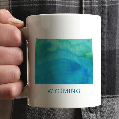 Wyoming Aqua Blue Water Ceramic Mug Image 1