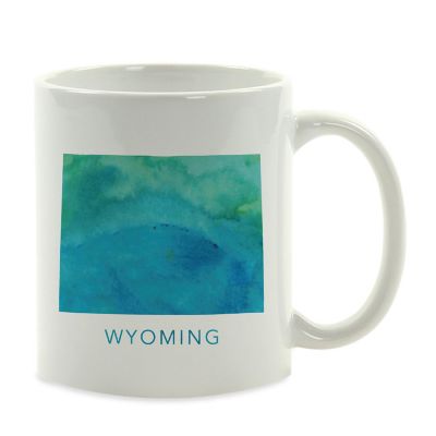 Wyoming Aqua Blue Water Ceramic Mug Image 2