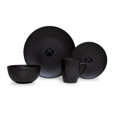 Xbox Logo Matte Black 8-Piece Ceramic Dinnerware Set Image 1