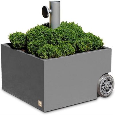 XXD's #O-811 Zinc Plated Dark Grey Powercoated Planter  and  Umbrella Stand Image 1