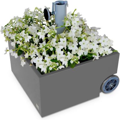 XXD's #O-811 Zinc Plated Dark Grey Powercoated Planter  and  Umbrella Stand Image 2