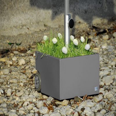 XXD's #O-811 Zinc Plated Dark Grey Powercoated Planter  and  Umbrella Stand Image 3