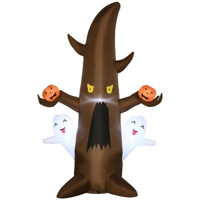 Yeah Depot - 5' Halloween Inflatable Ghost Tree With Pumpkins &amp; Led Lights Image 1