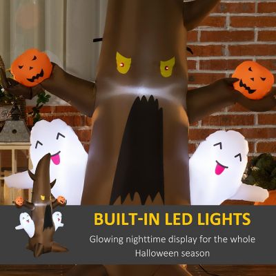 Yeah Depot - 5' Halloween Inflatable Ghost Tree With Pumpkins &amp; Led Lights Image 2