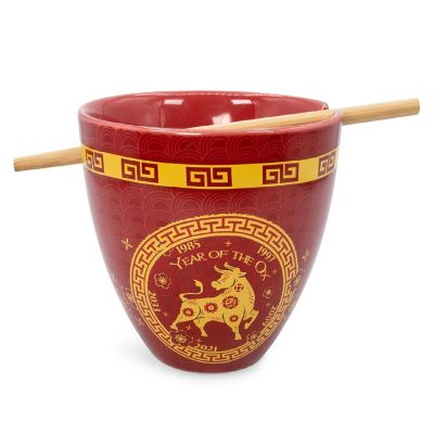 Year Of The Ox Chinese Zodiac 16-Ounce Ramen Bowl and Chopstick Set Image 1