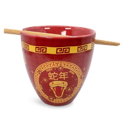 Year Of The Snake Chinese Zodiac 16-Ounce Ramen Bowl and Chopstick Set Image 1