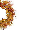 Yellow and Orange Berry and Leaves Fall Harvest Artificial Wreath - 24-Inch  Unlit Image 2
