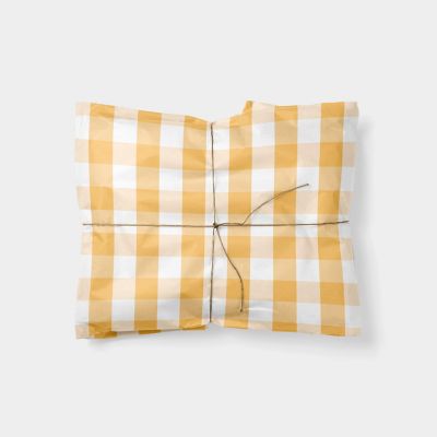 Yellow Gingham Gift Wrap Image 1