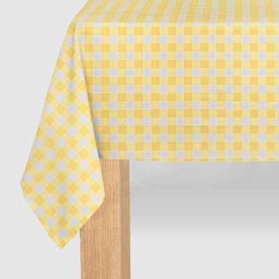 Yellow Gingham Paper Tablecloth Image 1