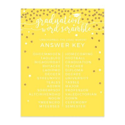 Yellow Gold Grad Word Scramble, 20pk Image 1