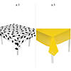 Yellow Graduation Cap Disposable Plastic Tablecloth Kit - 2 Pc. Image 1