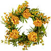 Yellow Peony Artificial Fall Harvest Twig Wreath  24-Inch  Unlit Image 1