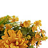 Yellow Peony Artificial Fall Harvest Twig Wreath  24-Inch  Unlit Image 1