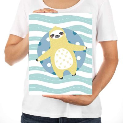 Yellow Sloth Float Nursery Art 8.5x11in Image 2