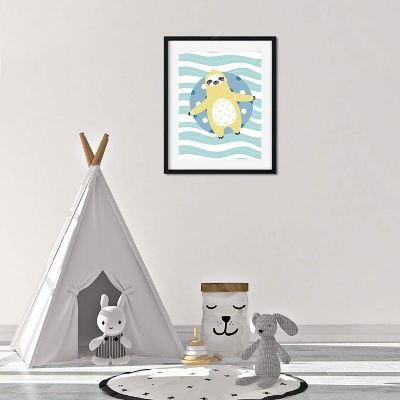 Yellow Sloth Float Nursery Art 8.5x11in Image 3