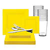 Yellow Square Plastic Dinnerware Value Set (20 Settings) Image 1