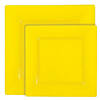 Yellow Square Plastic Dinnerware Value Set (40 Dinner Plates + 40 Salad Plates) Image 1