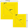Yellow Square Plastic Dinnerware Value Set (40 Dinner Plates + 40 Salad Plates) Image 2