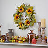 Yellow Sunflower and Pine Cone Artificial Fall Harvest Wreath - 24 inch  Unlit Image 1