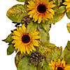 Yellow Sunflower and Pine Cone Artificial Fall Harvest Wreath - 24 inch  Unlit Image 2