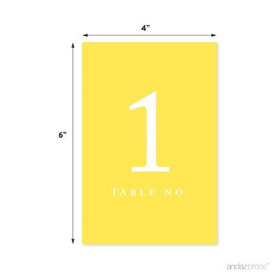 Yellow Table Numbers 1 20 4x6 Image 1