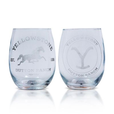 Yellowstone Dutton Ranch 20-Ounce Stemless Wine Glasses  Set of 2 Image 1