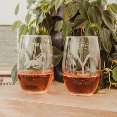 Yellowstone Dutton Ranch 20-Ounce Stemless Wine Glasses  Set of 2 Image 3